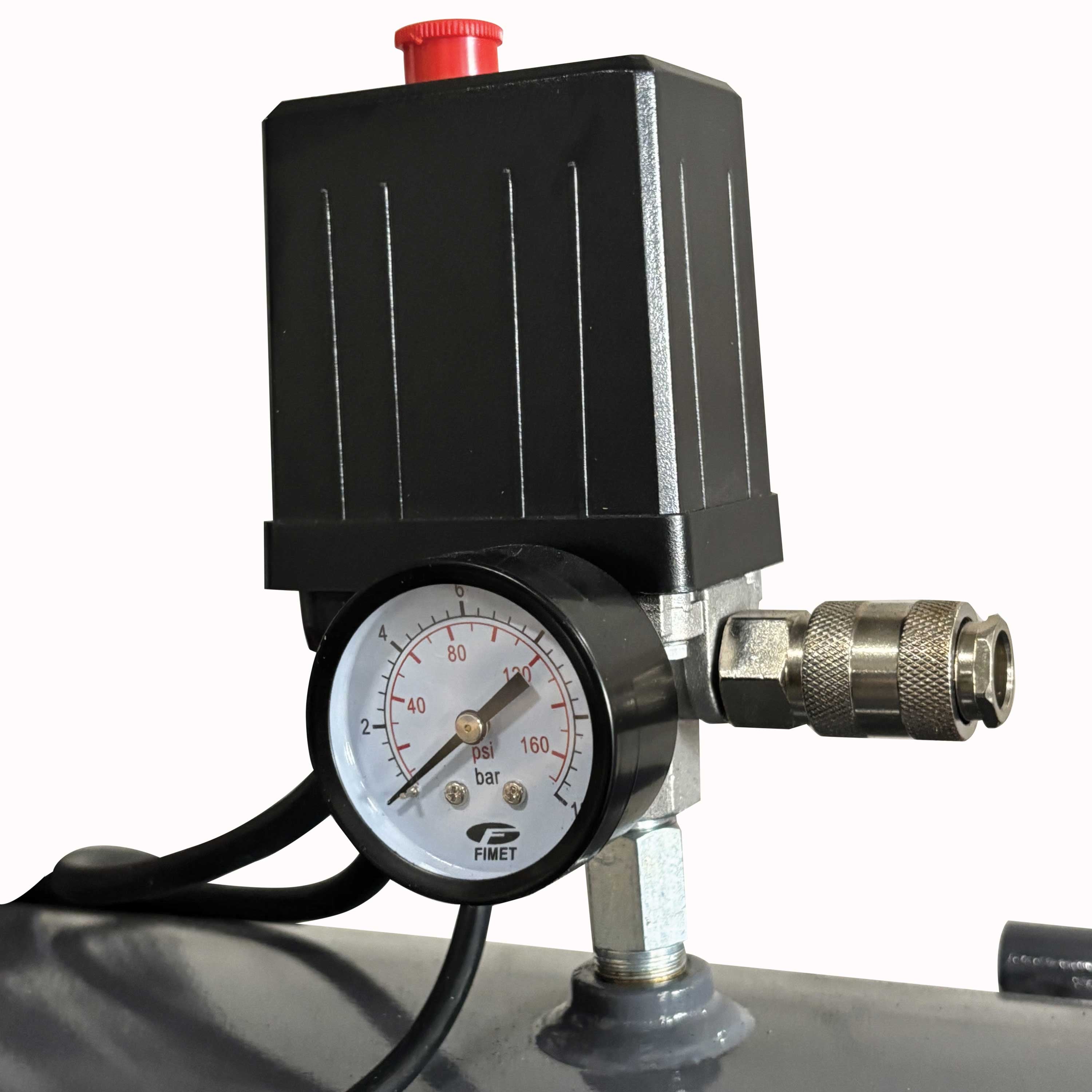 Compresseur 200 Litres 4 Cv 10 Bars Lubrifié Courroie Sur Roues - 4