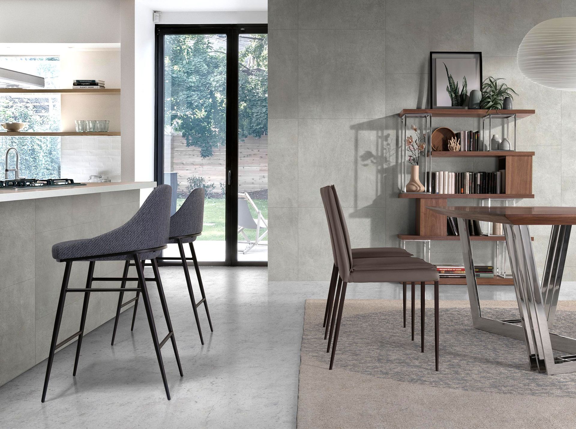 Taburete tela gris 49 x 53 x 90 - 4