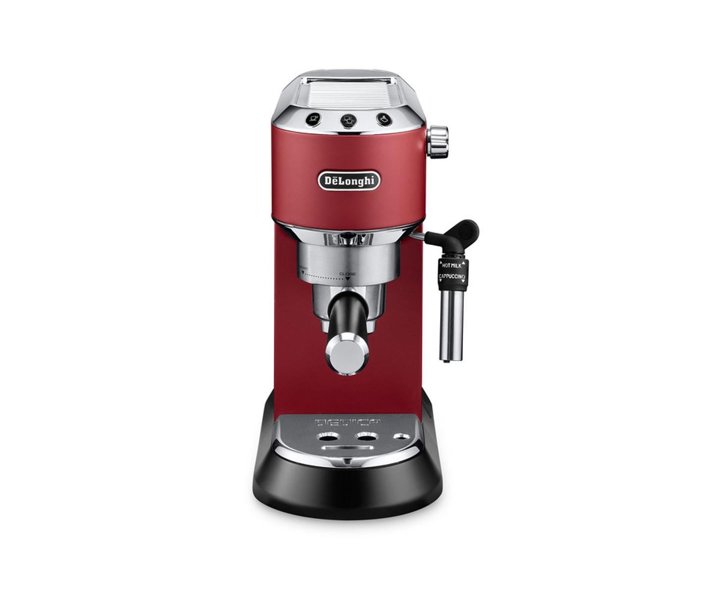 MediaMarkt De Longhi Cafetera Express, De'longhi Dedica Ec685.r, 1300 W, 15 Bar, Thermoblock, Espresso Manual, Función 2 Tazas, Rojo - Imagen 8