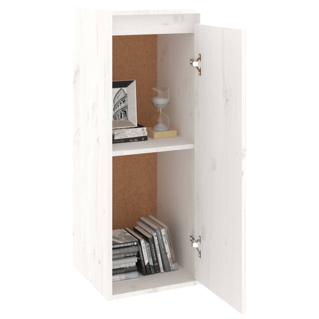 Maison Exclusive - Armario de pared 2 uds madera maciza de pino blanco 30x30x80 cm - 3
