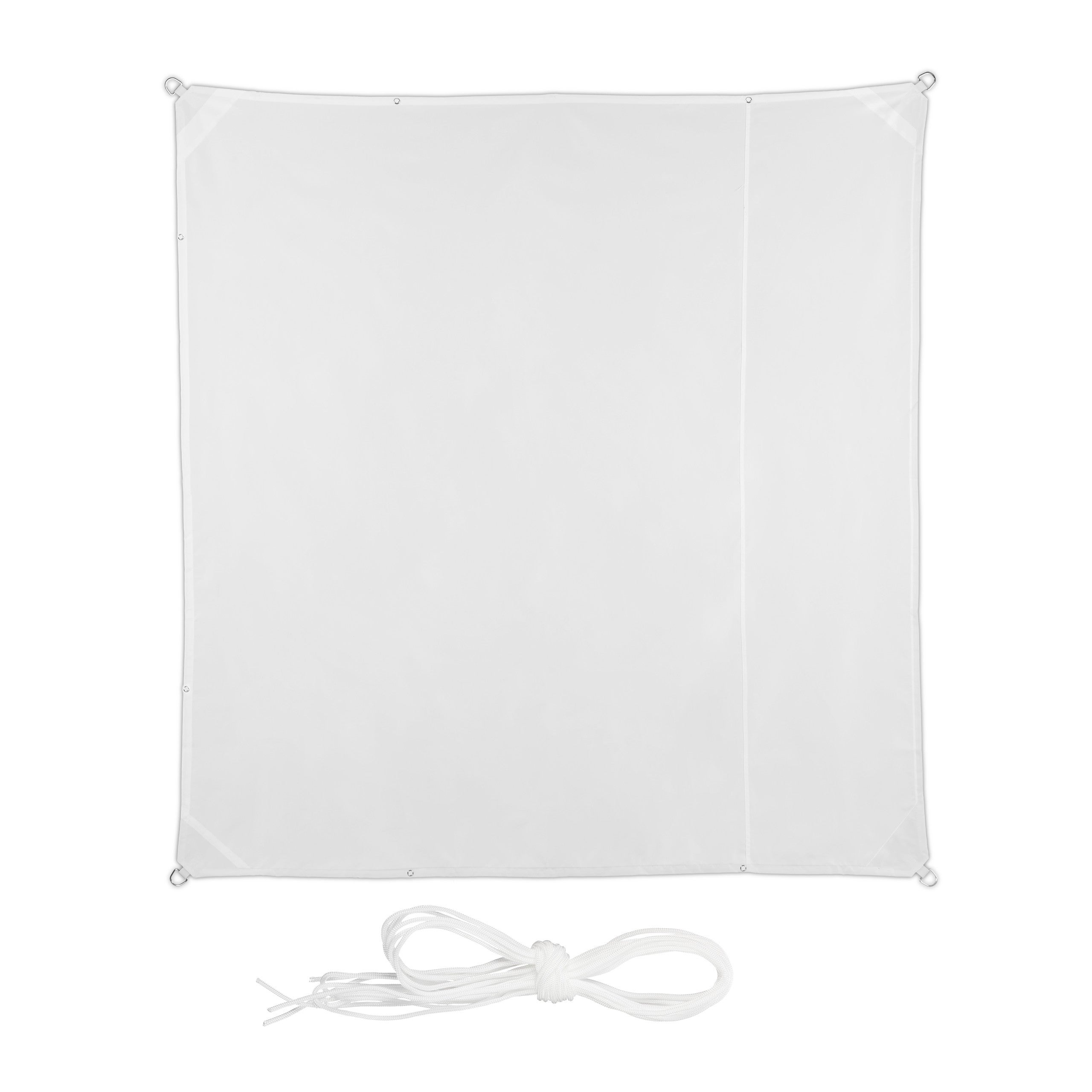 Voile D’Ombrage Carrée, 4 X 4 M, Imperméable, Anti-Uv, Avec Tendeurs, Terrasse, Balcon, Jardin