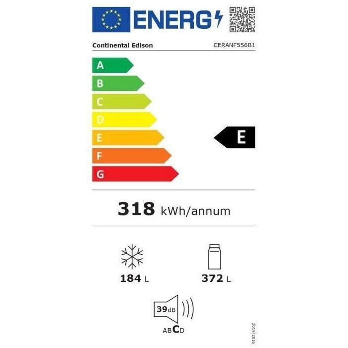 Réfrigérateur américain Continental Edison CERANF556B1 noir Total No Frost avec distributeur eau glace 556 L - 4