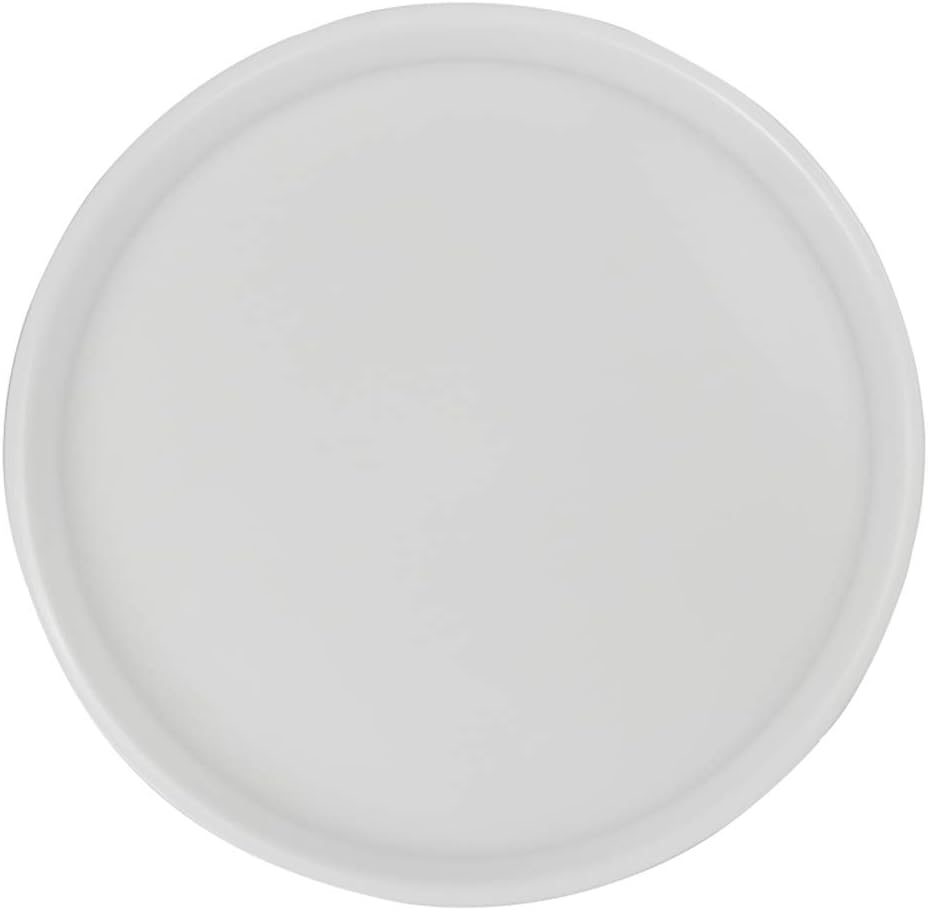 Biała ceramiczna taca na doniczkę o średnicy zewnętrznej 25 cm, odpowiednia do skrzynek kwiatowych wewnątrz i na zewnątrz, 1 sztuka