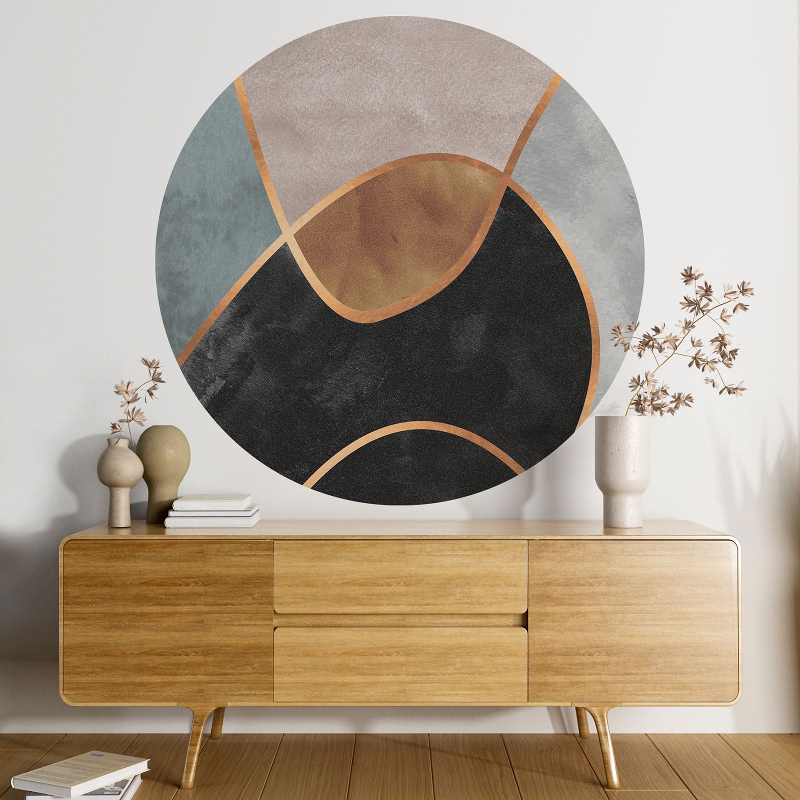 Stickers rond / cercle - Moderne - 3617689858173 - Adhésif + Protection MATE - Diamètre 130 cm - 2