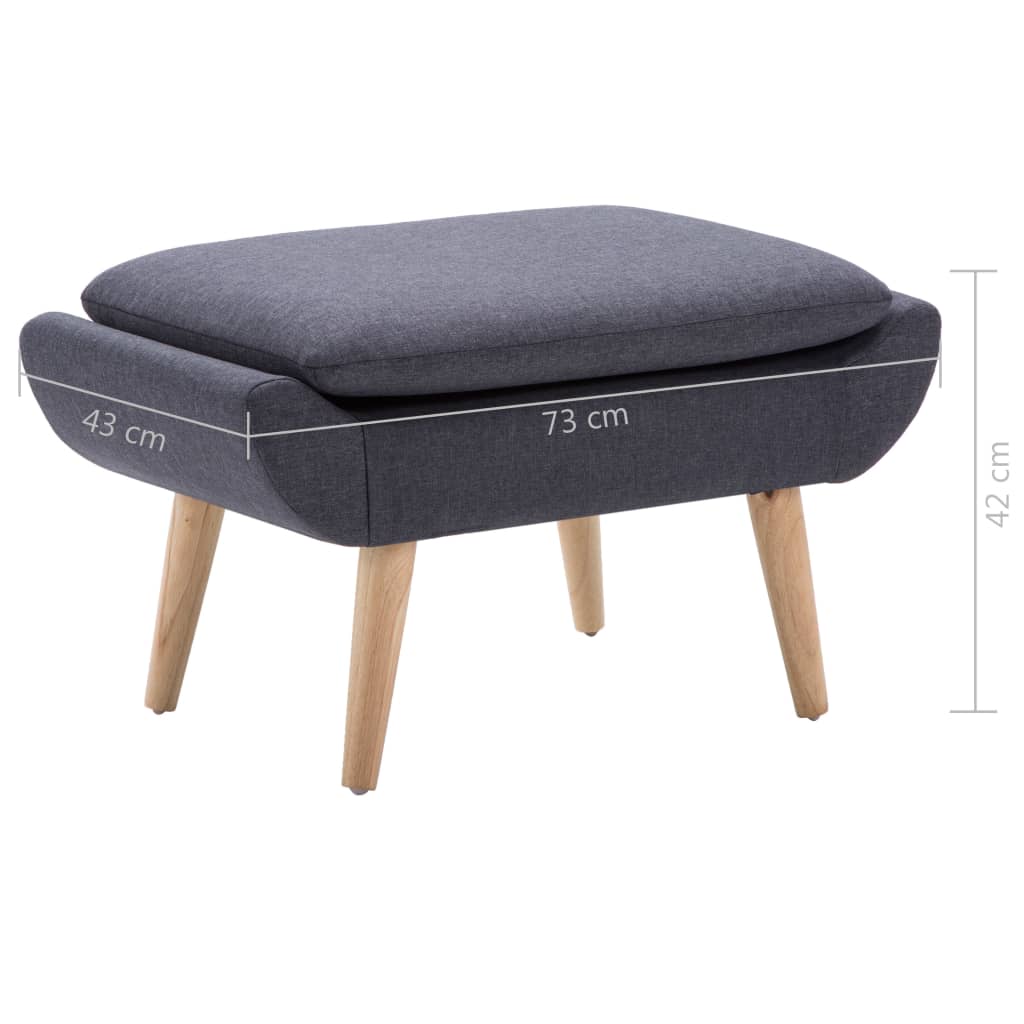 Repousa-pés estofado em tecido 73x43x42 cm cinza escuro - 6