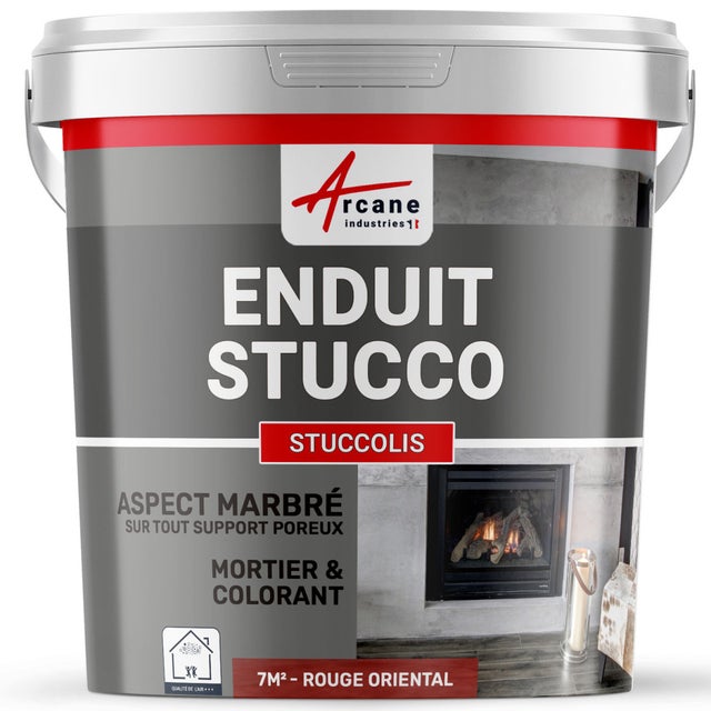 Mortier + teinte - stucco (sans primaire ni finition) - STUCCOLIS Mortier + teinte Rouge Oriental - 7 m² - ARCANE INDUSTRIES