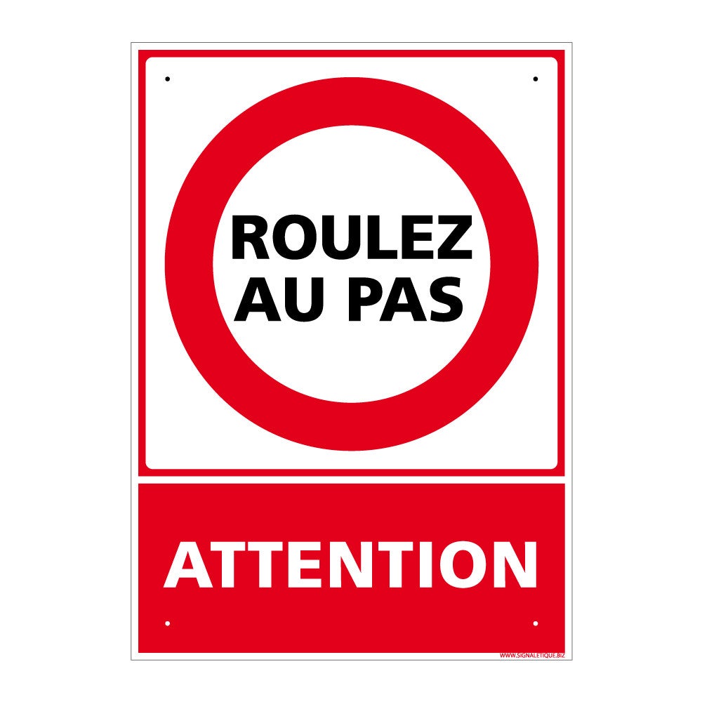 Voie privée Roulez au Pas - Panneau - Plaque Aluminium 3mm 400mm x 300mm
