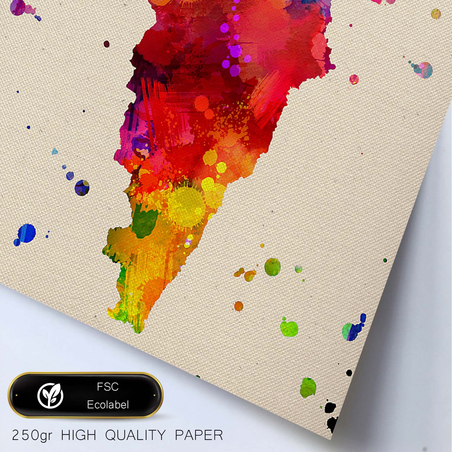 Poster de asturias. láminas e ilustraciones de ciudades, comunidades, y mapas de espana. marco madera clara - a3