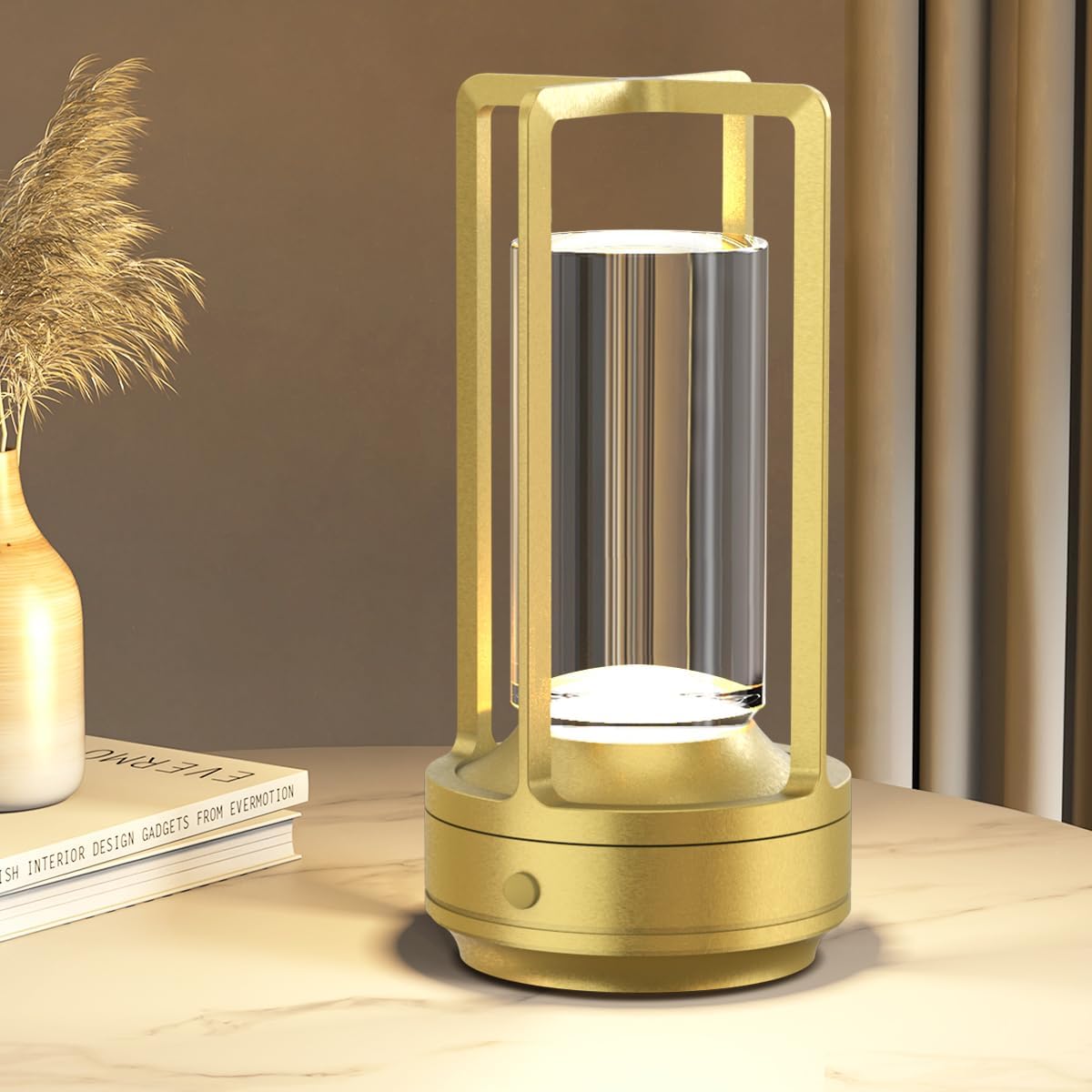 Lampa stołowa bezprzewodowa ładowana przez USB dotykowa lampka biurkowa LED temperatury barwowe regulowana jasność do łóżka na camping i