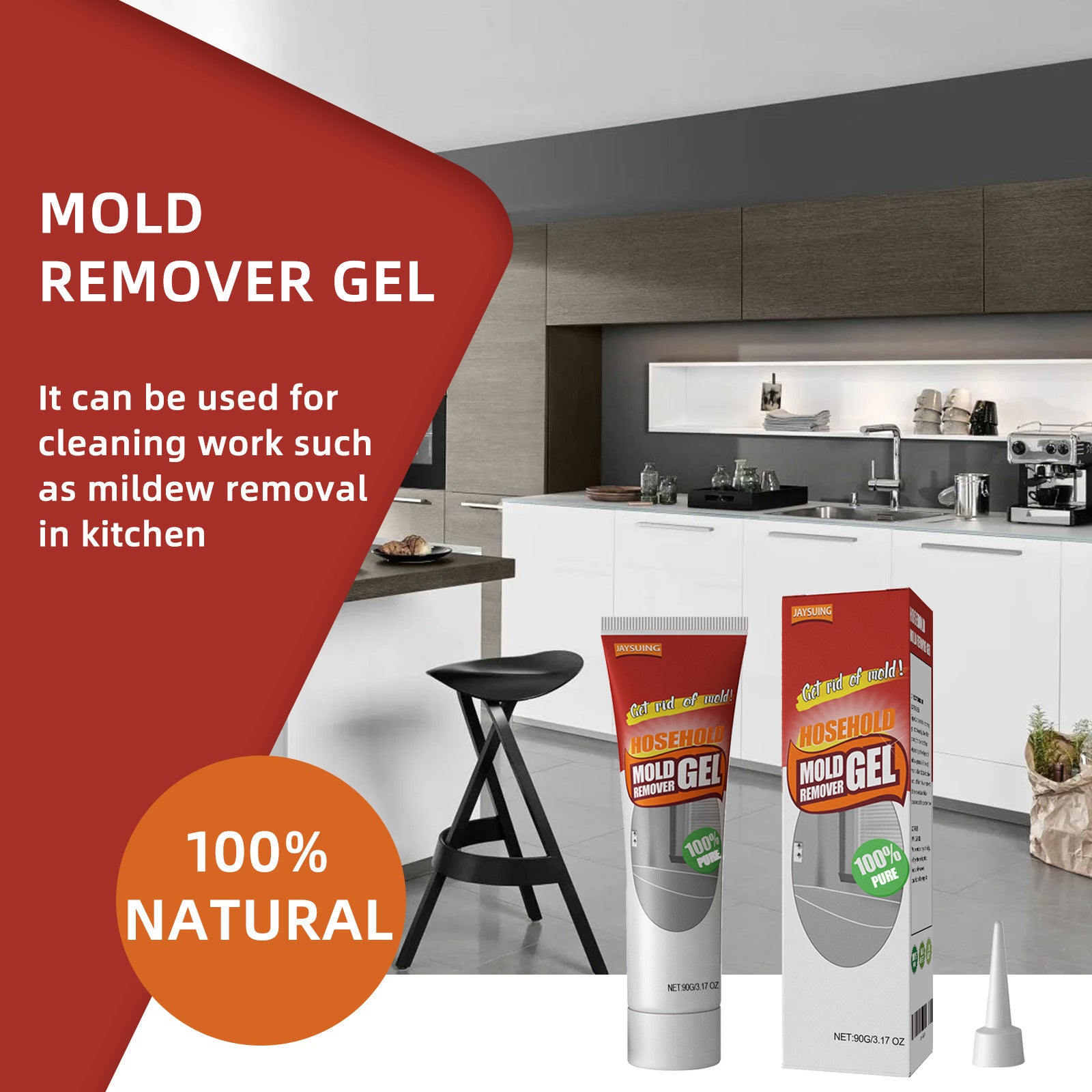 Gel anti-moisissure pour murs de salle de bain et de cuisine, nettoyant ménager anti-taches et anti-moisissure - 5