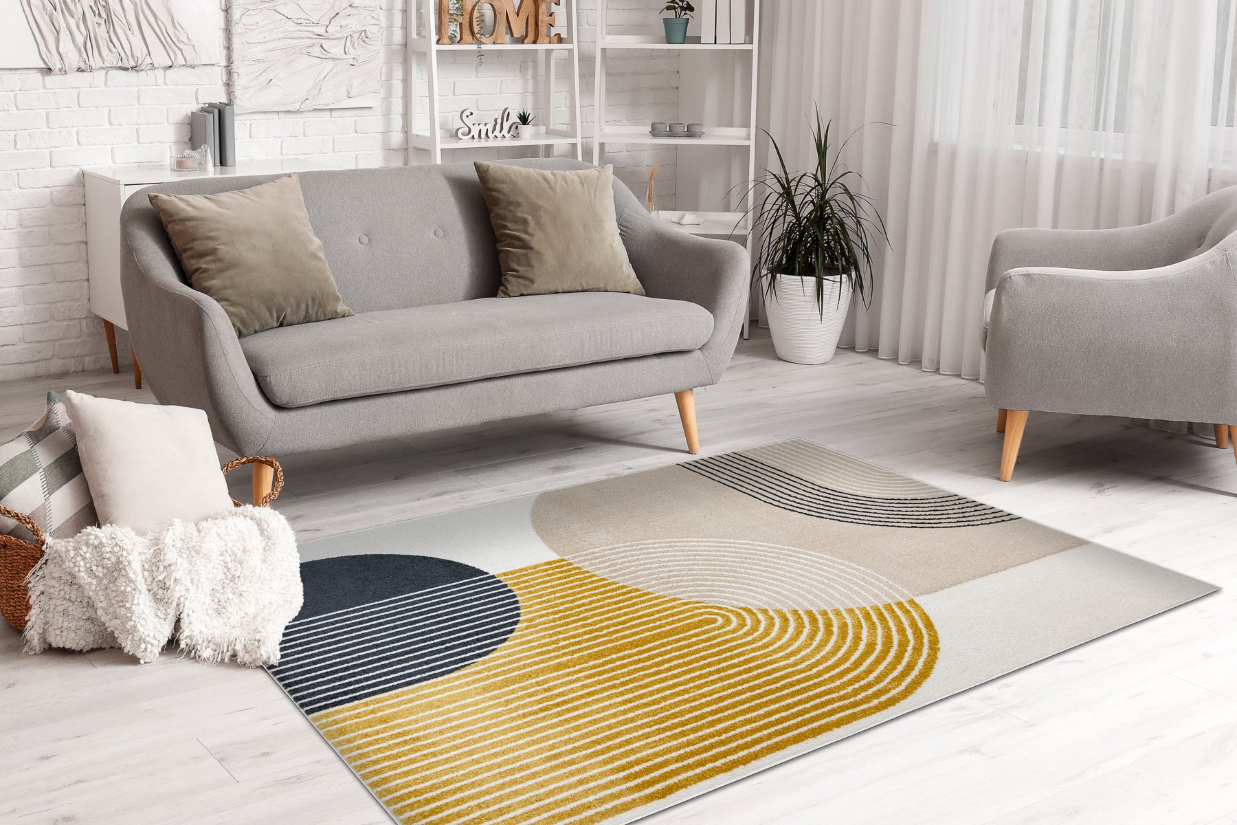 Covor FUSION 0240 crem / galben - Geometric, modern, abstract 180x270 ...