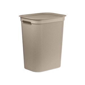 URBNLIVING Cesto Portabiancheria In Rete 65L Con Manici E Coperchio, Marrone Scuro, Design Elegante E Robusto