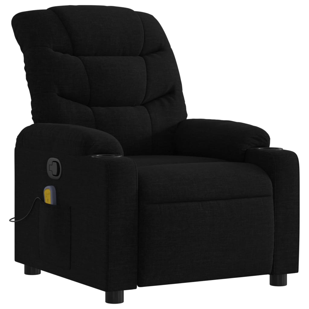 Fauteuil de massage inclinable en tissu noir - 3
