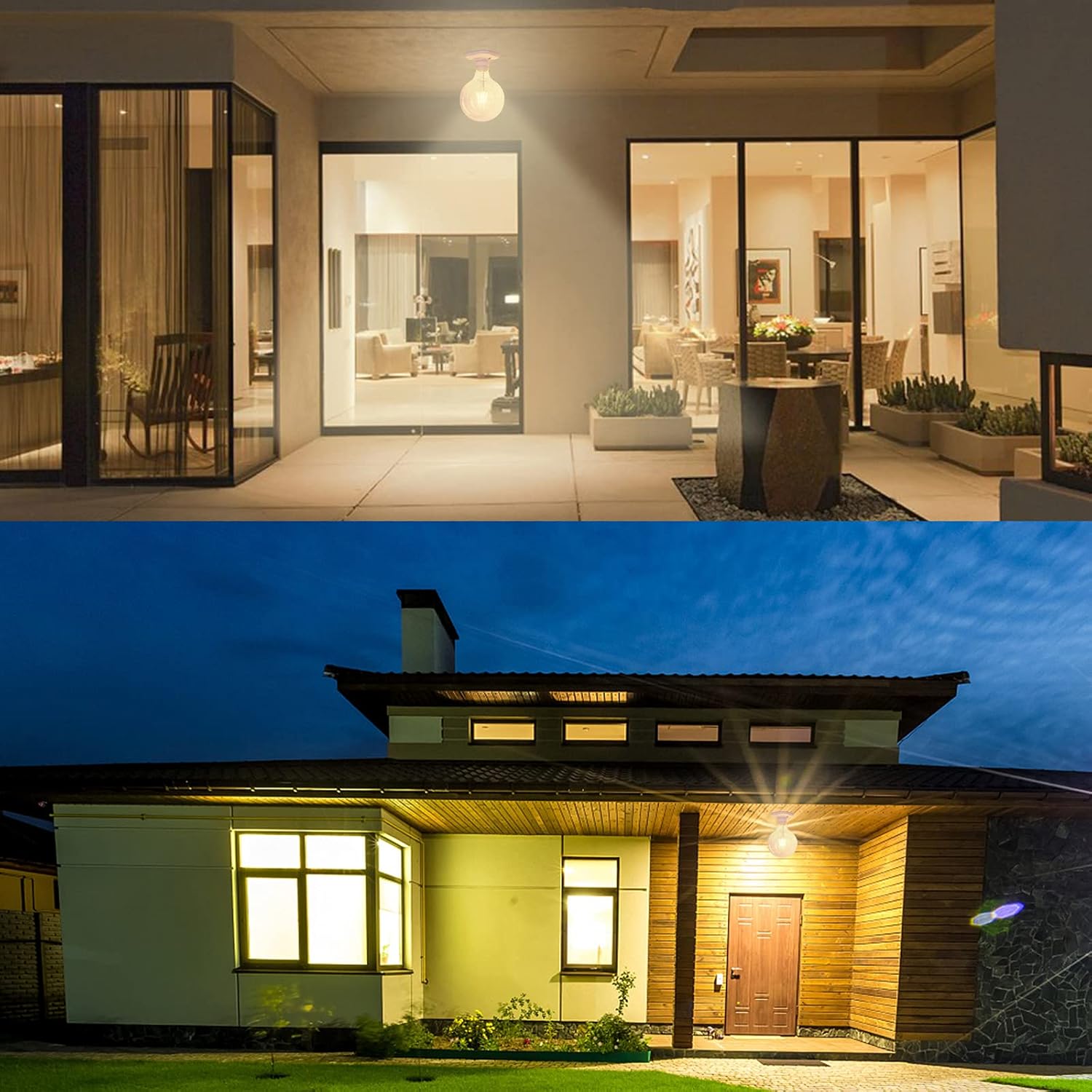 Lot de 2 Douille de Plafonnier E27 à Vis pour Lampe Murale Intérieur, AC 230V, Support pour Ampoule LED, Base Plastique pour Plafond de Garage - 4