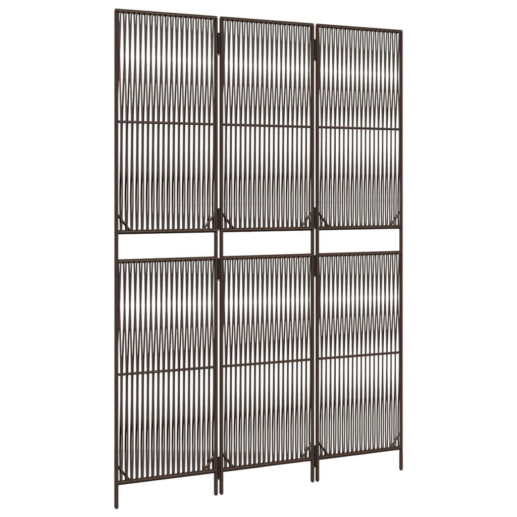 Paravent De Jardin Outsunny 3 Panneaux - Motif Végétal En Acier - 122x45x198cm - Noir - Séparateur D'espace Extérieur