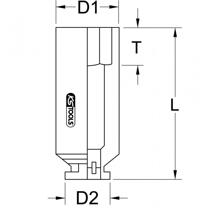 KS Tools - Douille Longue à Chocs 6 Pans 3/8'', 13 Mm - Sur Carte