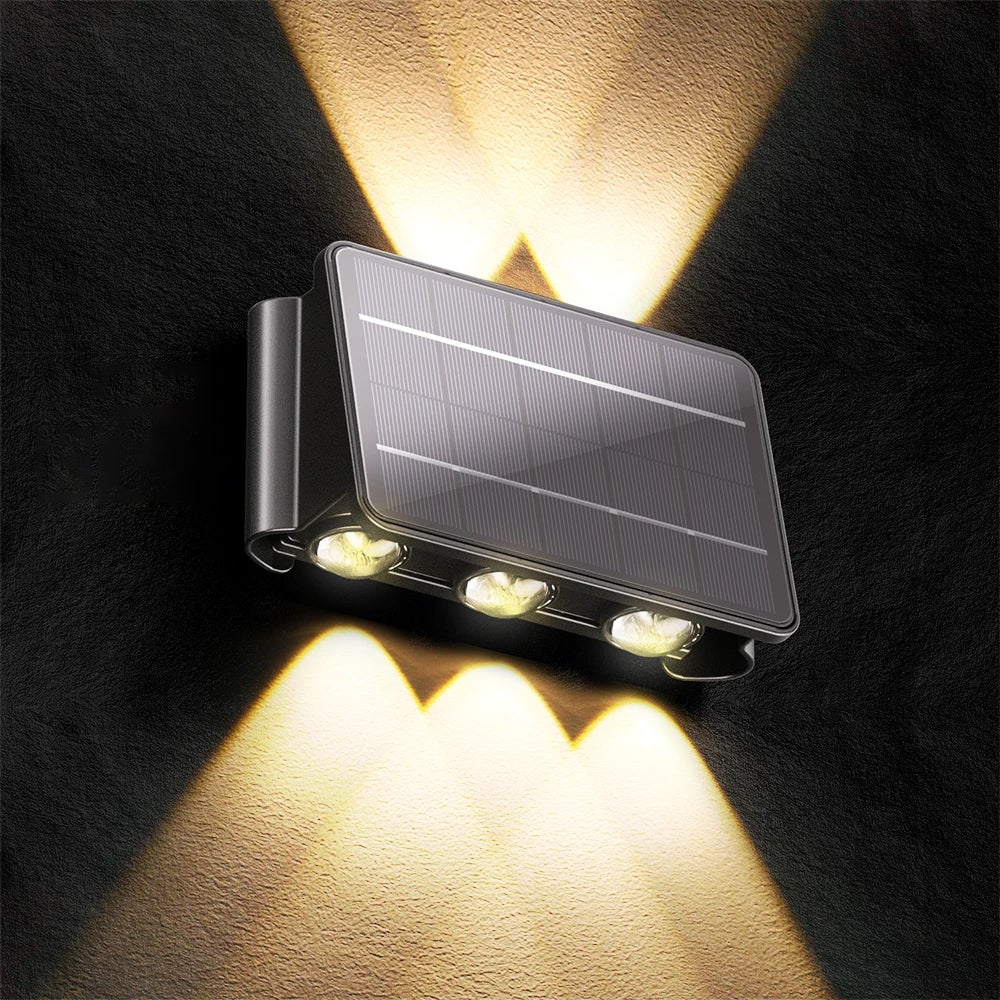 Zewnętrzna lampa solarna, kinkiet solarny z oświetleniem góra-dół, wodoodporny kinkiet solarny od zmierzchu do świtu do ogrodu na dziedzińcu