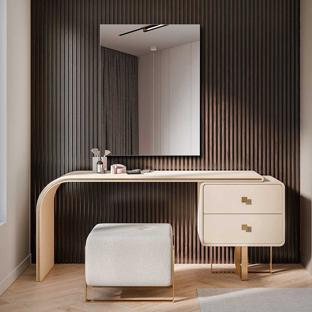 Miroir Rond Mural Blanc 70 Cm - Cadre Métal Brossé, Design Moderne Pour Salle De Bain, Chambre, Salon - 11