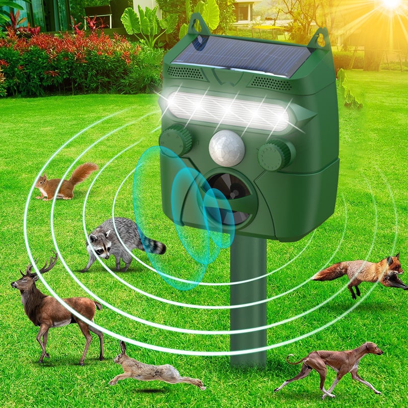 Repulsif Solaire Anti-nuisibles à Ultrasons - Pour Chats, Pigeons, Rongeurs