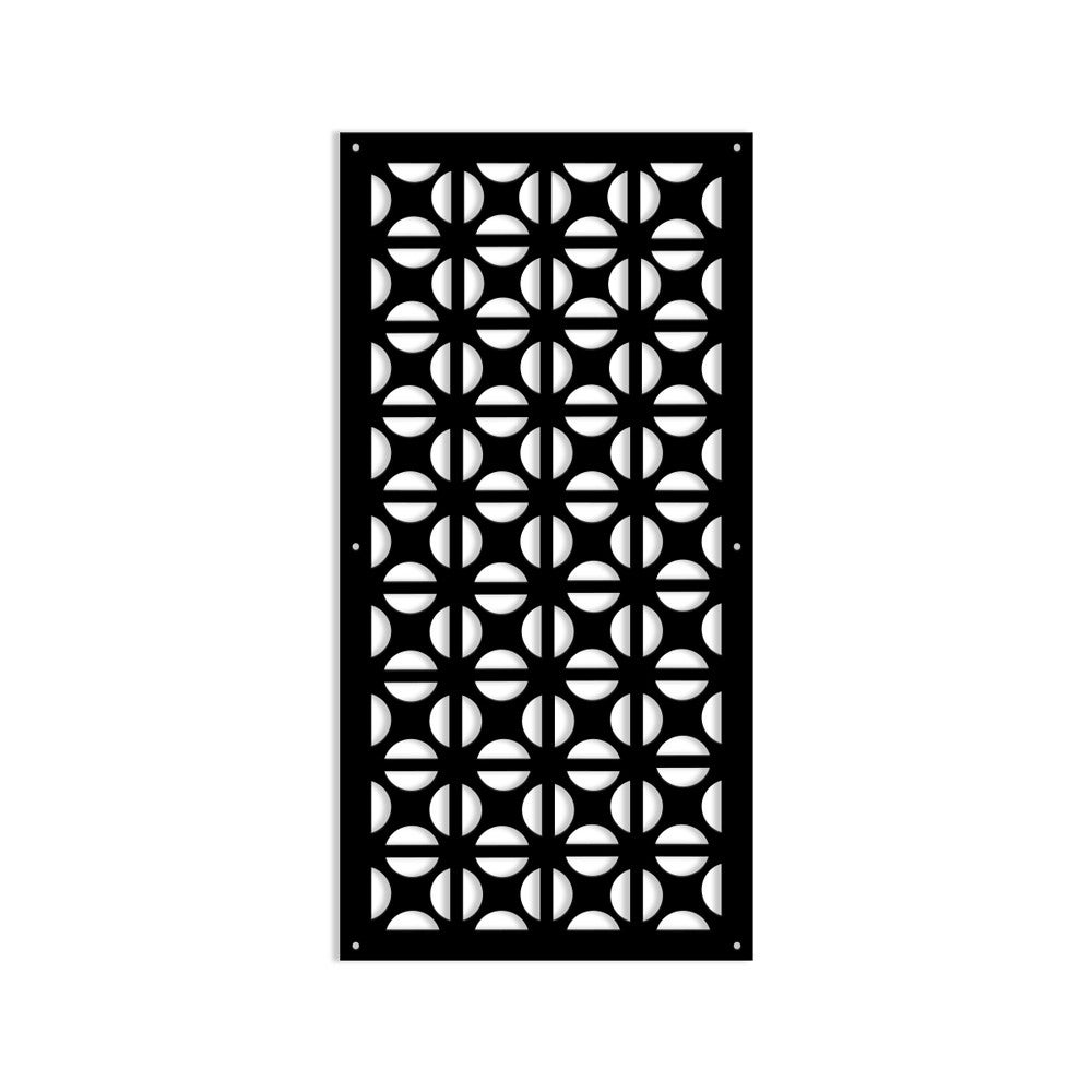 OKRĄGŁY KRZYŻ - Panel perforowany z PVC - Osłona przeciwsłoneczna 47x94 cm, czarna