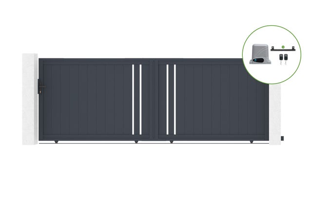 Portail coulissant 4m GIONA H.140cm alu + motorisation RANGER C300