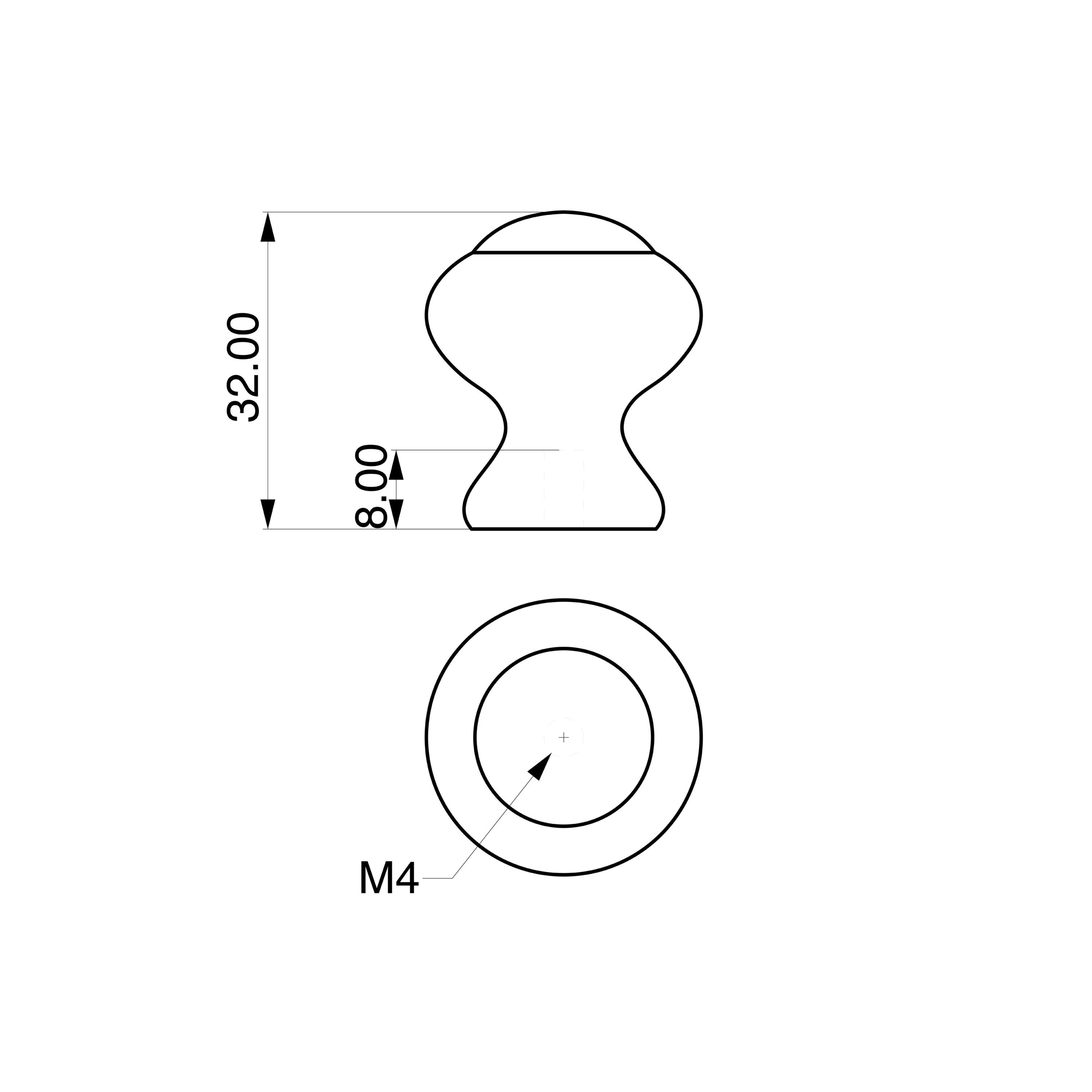 Bouton de meuble | Style rustique | Fabriqué en hêtre | Finition Hêtre Laqué Transparent | Mesures 29*29*33 mm | Système de fixation | Comprend des - 4