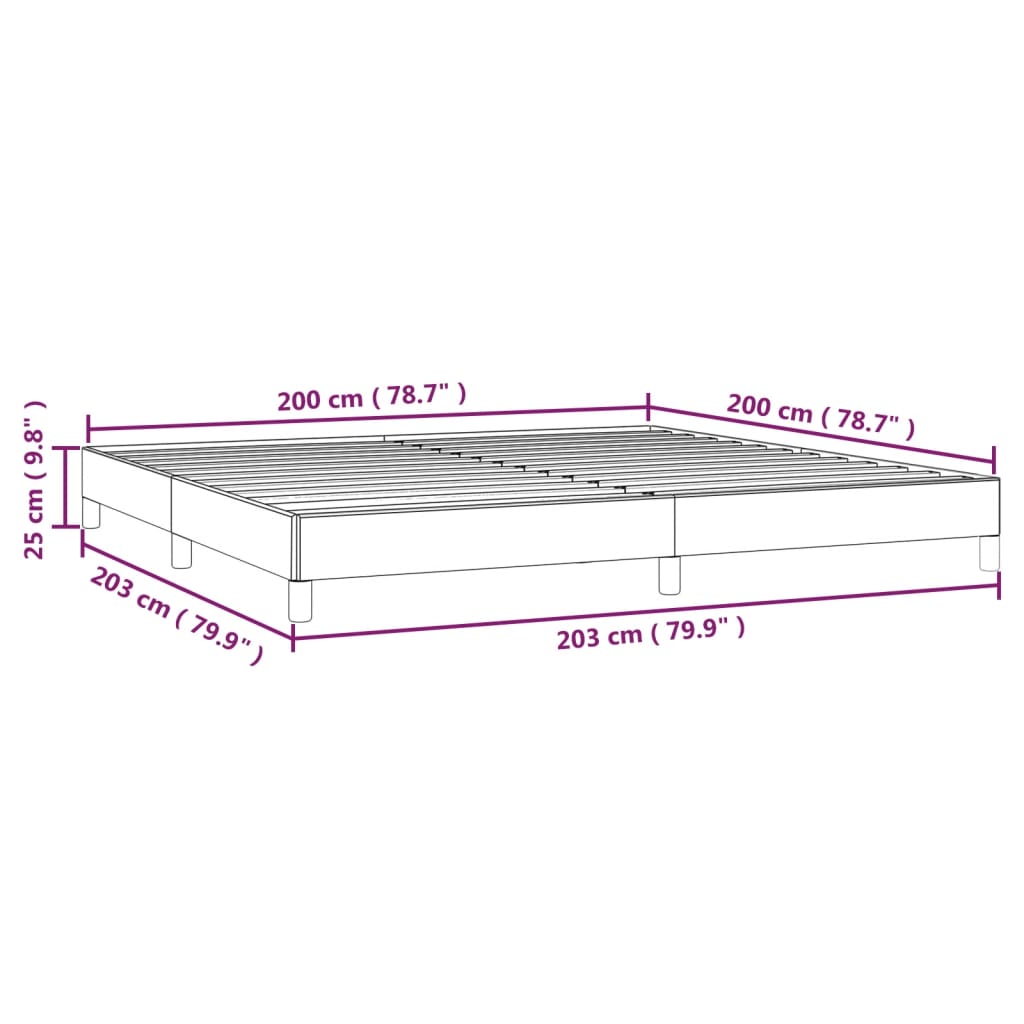 Cadre de lit sans matelas gris clair 200 x 200 cm en tissu - 9