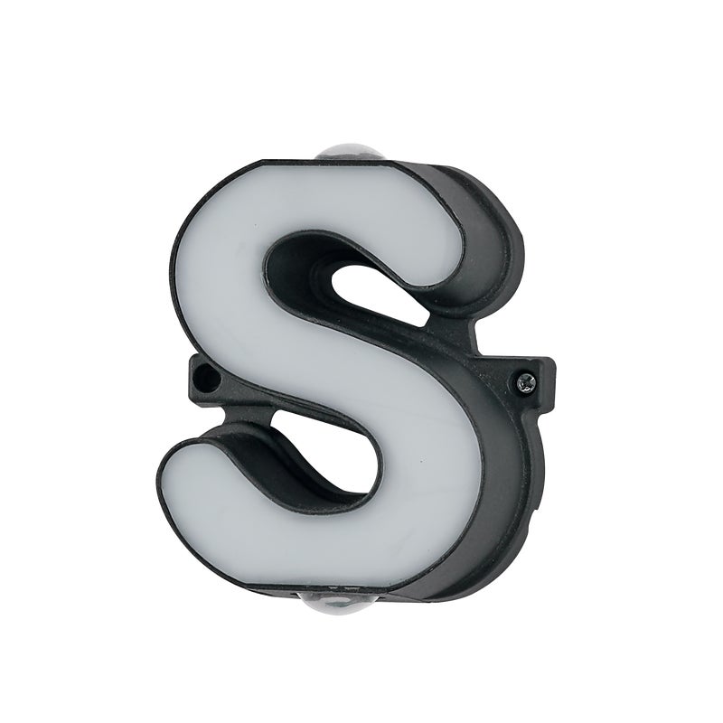 Litera S, litera ścienna 220V Aluminiowy znak Litera 13 * 5,5 cm