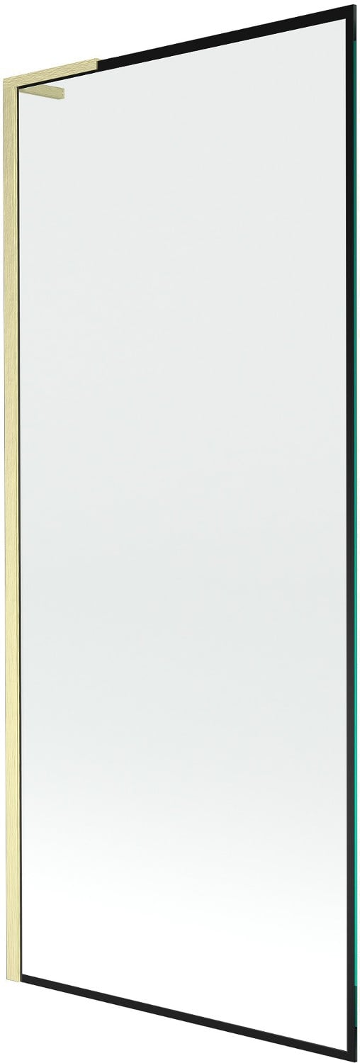 Mexen Next L parawan nawannowy 1-skrzydłowy 80 x 150 cm, czarna ramka, złoty szczotkowany - 895-080-000-03-70-55