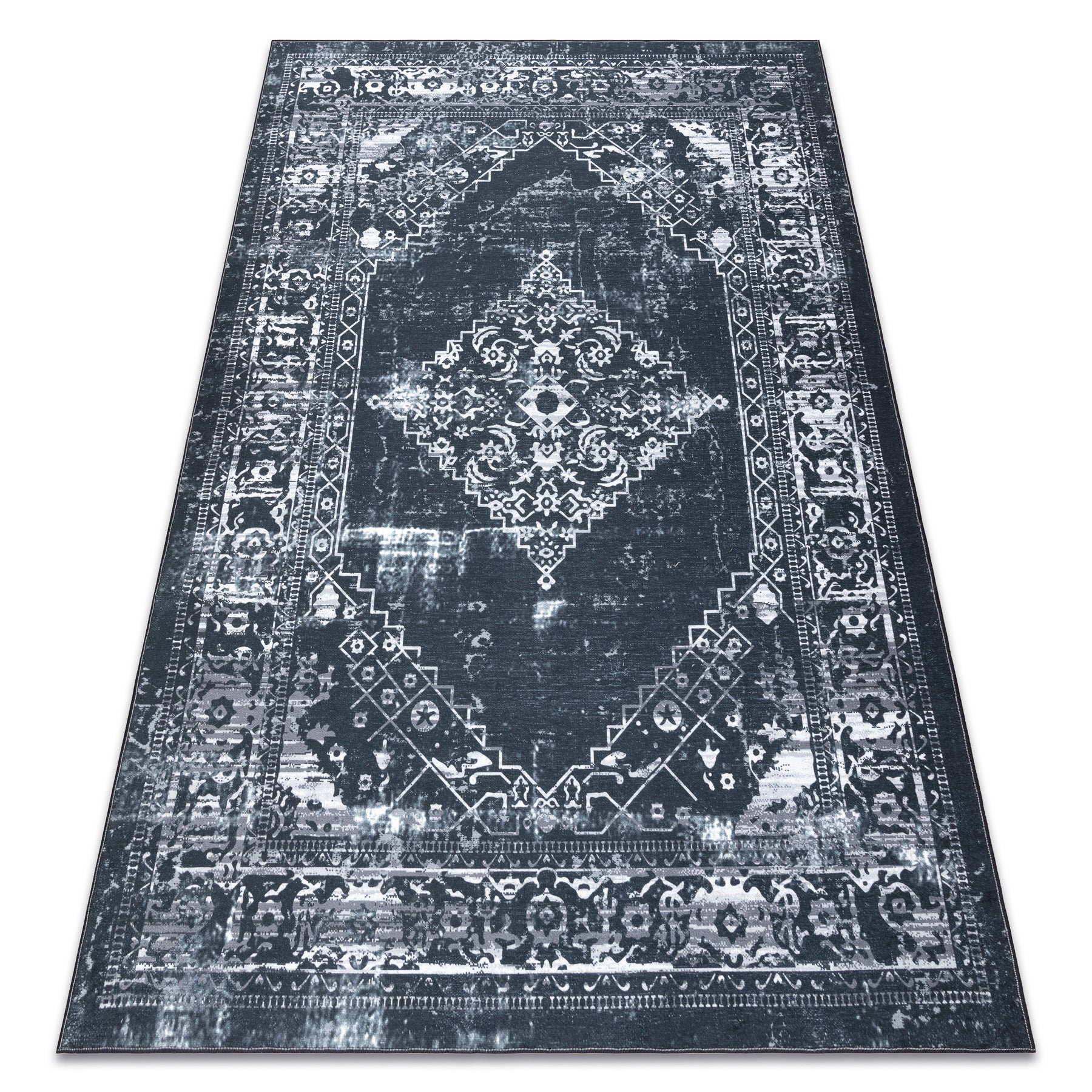 Dywan ANTIKA 117 tek, nowoczesny ornament, do prania - szary / grafit 120x170 cm