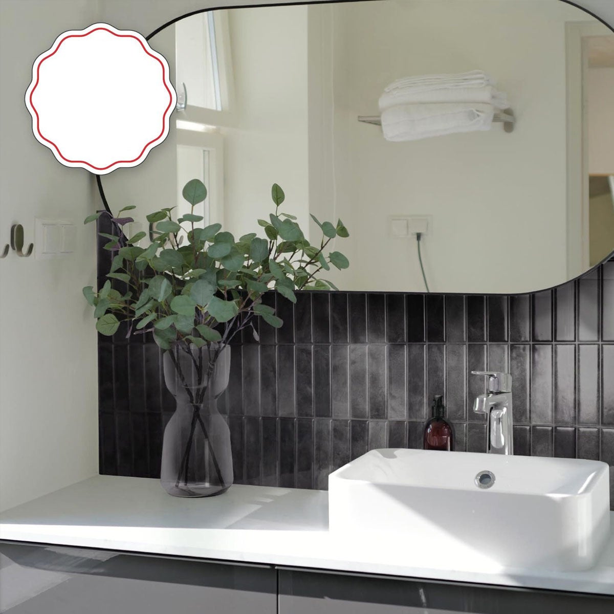 Lot de 10 crédences adhésives pour cuisine, salle de bain, carrelage mural, gris foncé - 4