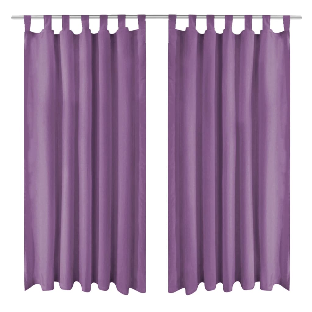 Maison exclusive - cortinas de micro-raso con bucles 2 unidades 140x225 cm lila