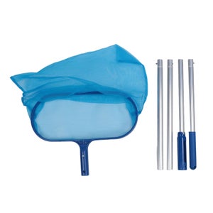 Kit De Nettoyage Pour étang/aquarium - Épuisette Fine + Brosse éponge - Bleu - Pour Piscine, Bassin, Spa