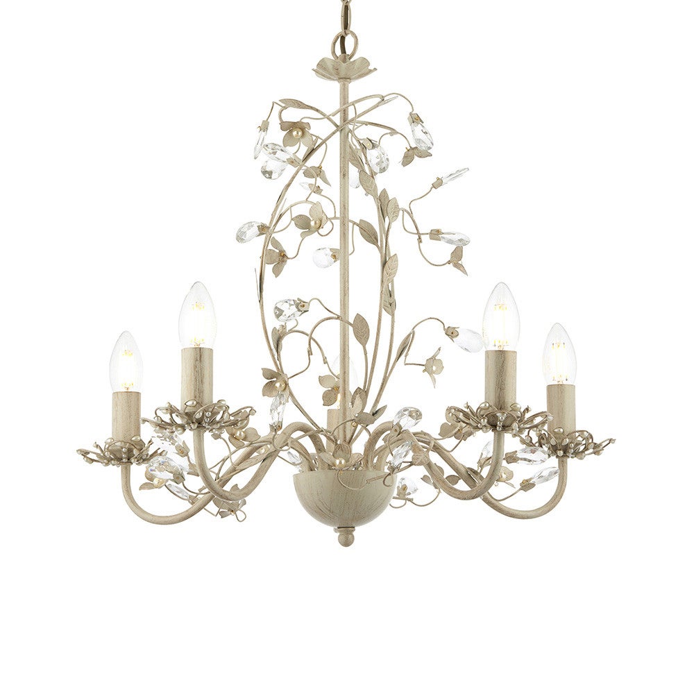 Lampa wisząca LULLABY kremowa 5xE14x15W metal wym:115x50,5x50,5cm IP20 Endon