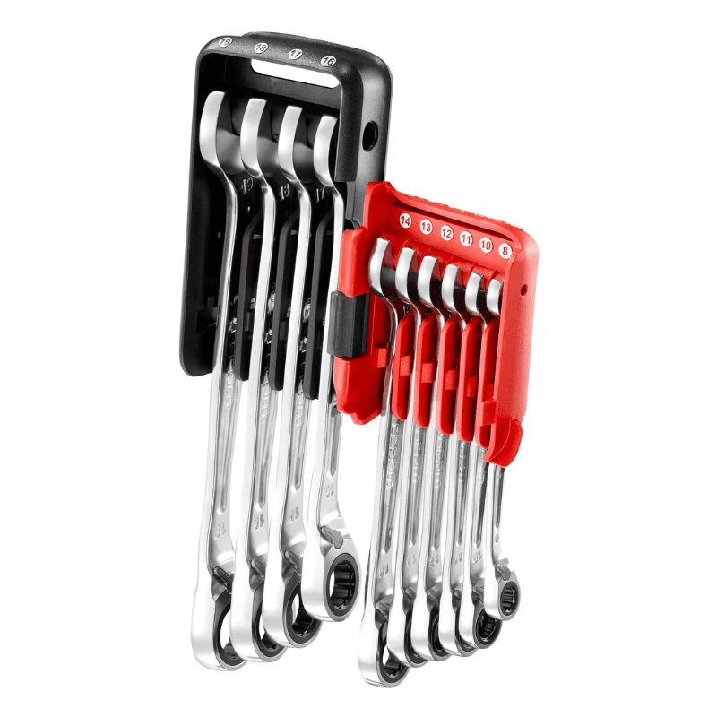 Jeu 10 clés mixtes à cliquet métriques sur étui portatif de 8 à 19 mm - FACOM 467B.JP10PB - 2