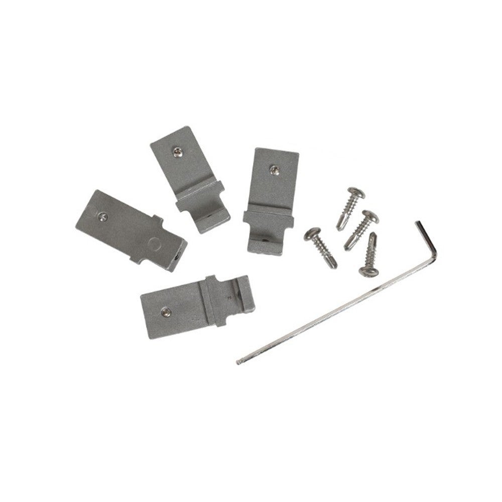 Kit Clôture Composite sur Muret RIO Platine 9x1,2m - Bois composite & Aluminium - Poteaux sur Platines Gris - Brise vue - 6