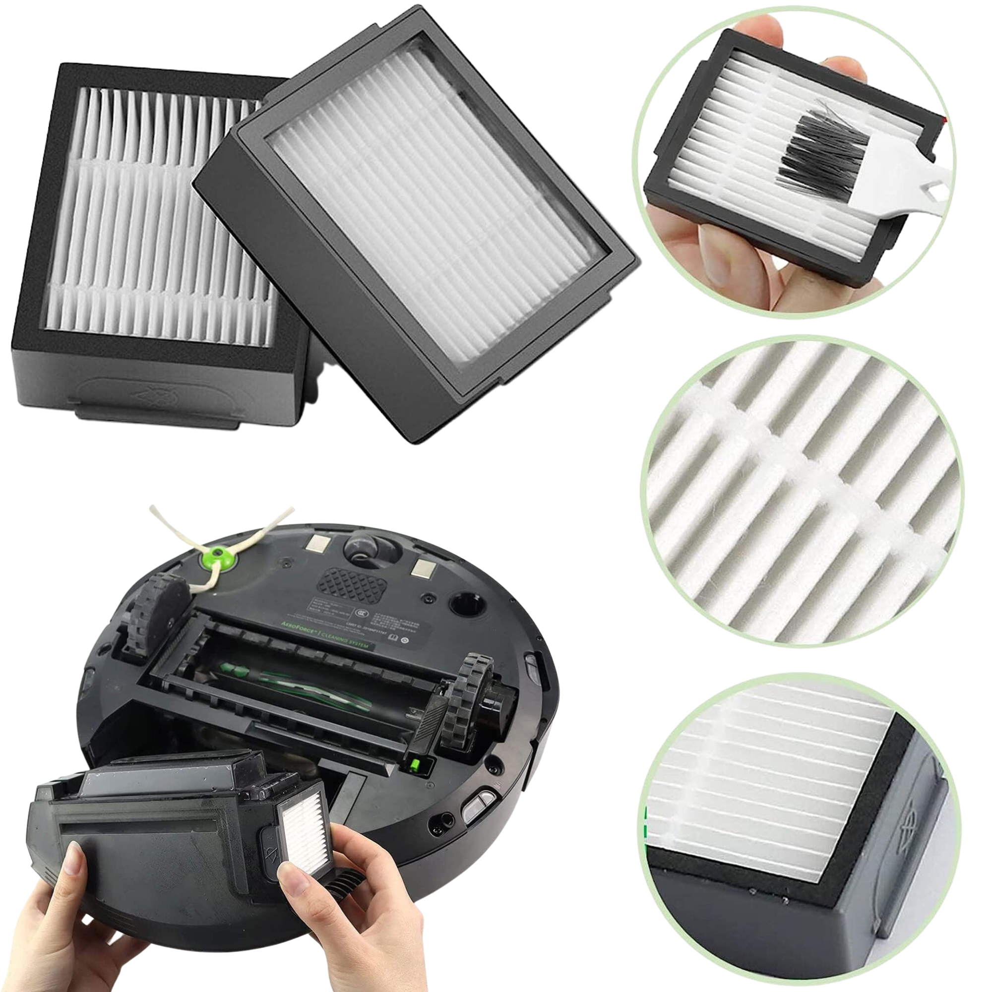 Pack accessoires pour iRobot Roomba j7+/j7/i8+/i8/i7+/i7/i6+/i6/i5+/i5/i4+/i4/i3+/i3/E5/E6/E7 Filtres/brosses latérales/rouleaux extracteurs - 5