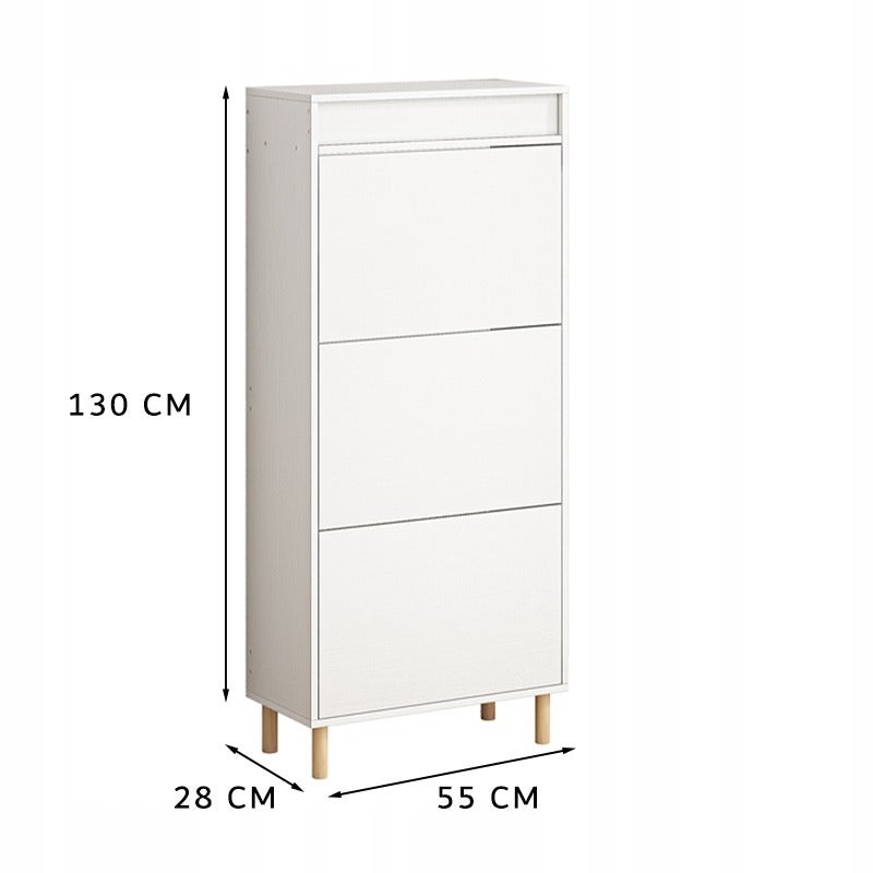 Szafka na buty biała z lustrem loft stojący regał przedpokój 55cm - 7