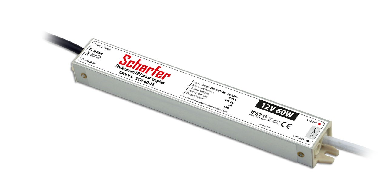Zasilacz hermetyczny 60W 12V IP67 5A uniwersalny SCH-60-12 SCHARFER