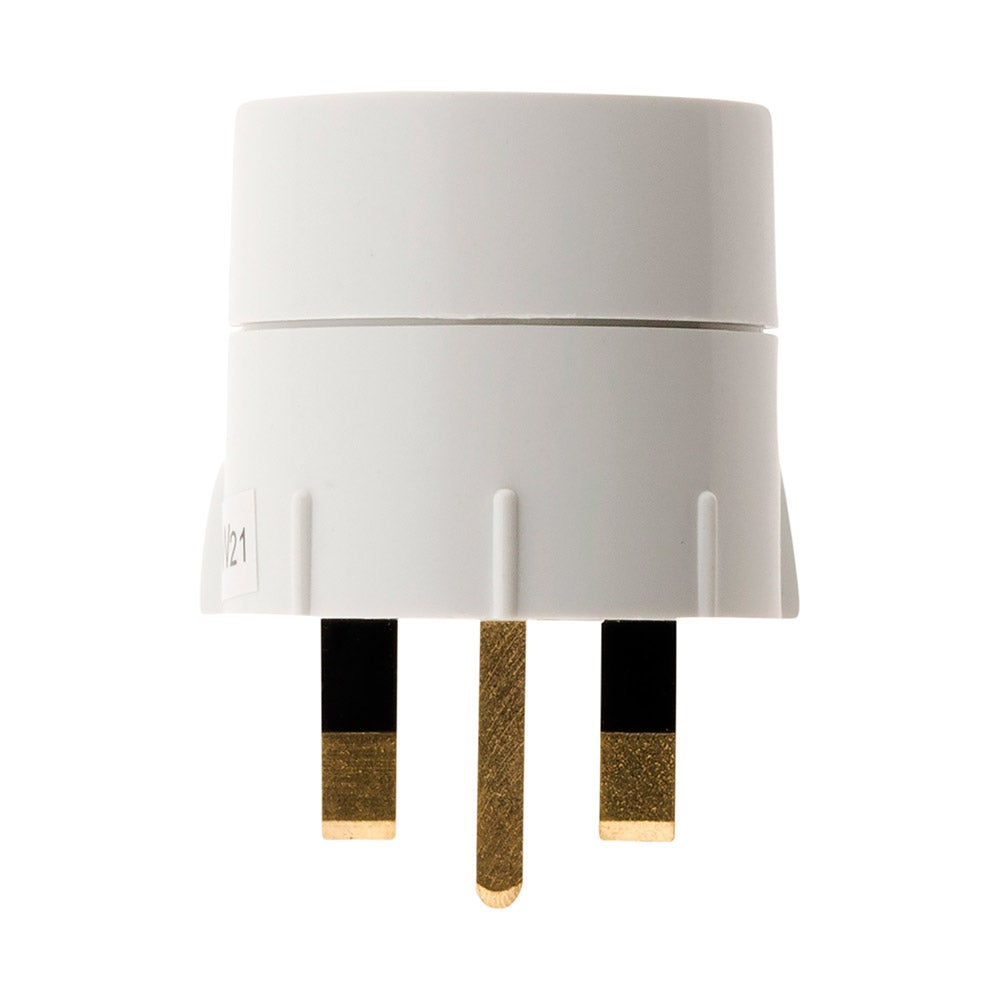 Adaptateur prise voyage France vers UK - prise mâle UK vers prise femelle FR - Blanc - Zenitech - 3