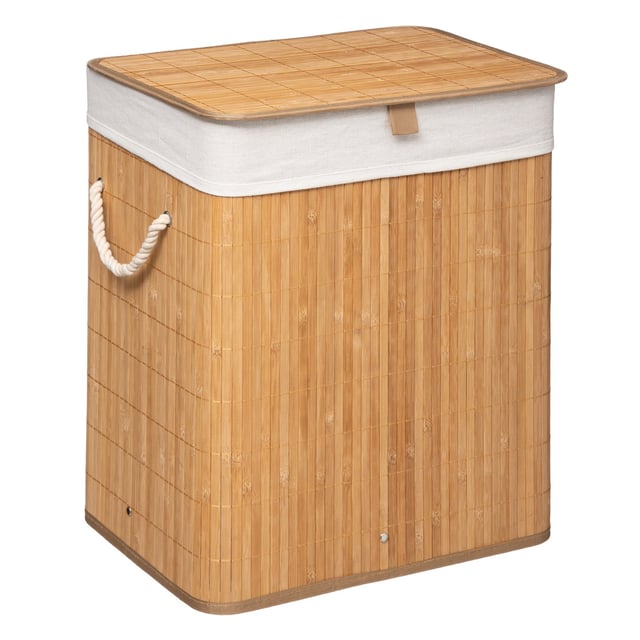 WELLHOME Cesto portabiancheria 41,5x30x50 cm in Bambù Beige