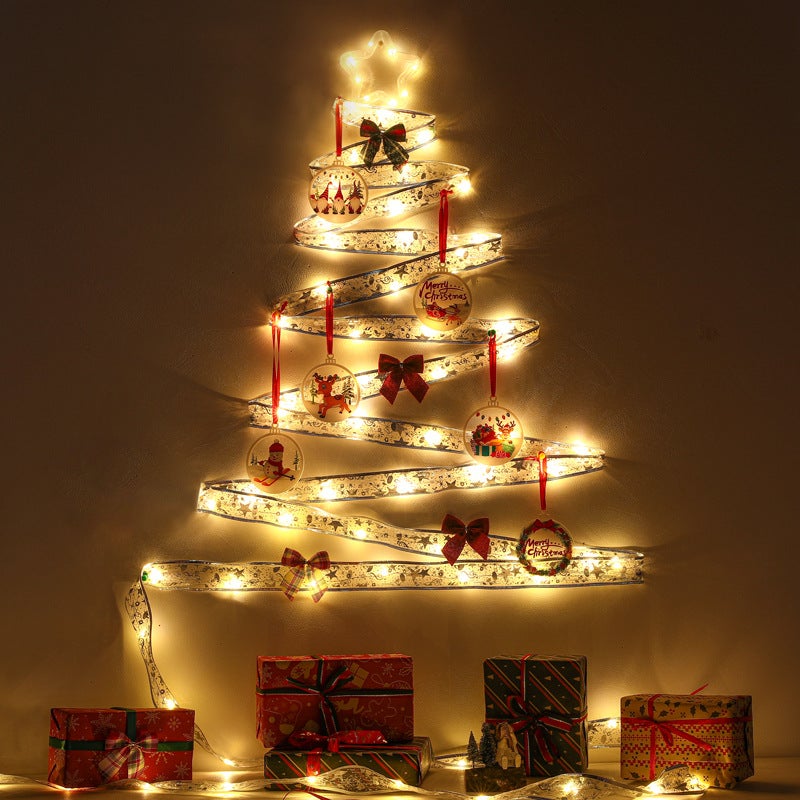 Topo de árvore de Natal de 4 m com luz LED e fita, decoração de estrela de árvore de Natal com controlo remoto, decoração de Natal, luz de Natal - 2
