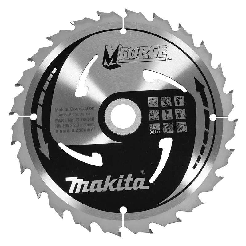 Makita B-32035 Lama Sega Circolare Makforce T.C.T. 185x30mm 24T Legno