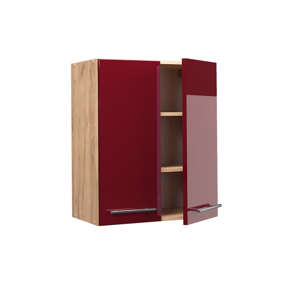Vicco Elément haut de cuisine Fame-Line, Rouge bordeaux Haute brillance, 60cm - 4