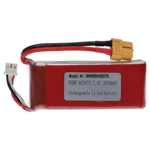 Vhbw Batteria Li-Po 2000mAh 7.4V Con Connettore XT30 - Per Modellismo RC: Auto Da Corsa, Elicotteri, Aerei E Barche - 84 X 34 X 20 Mm - 2