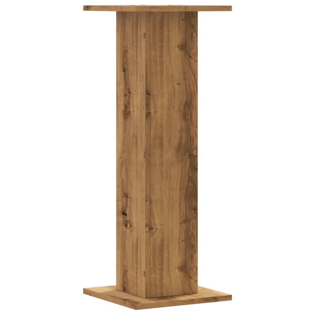 Lot de 2 supports pour plantes chêne artisanal en panneau de bois - 5