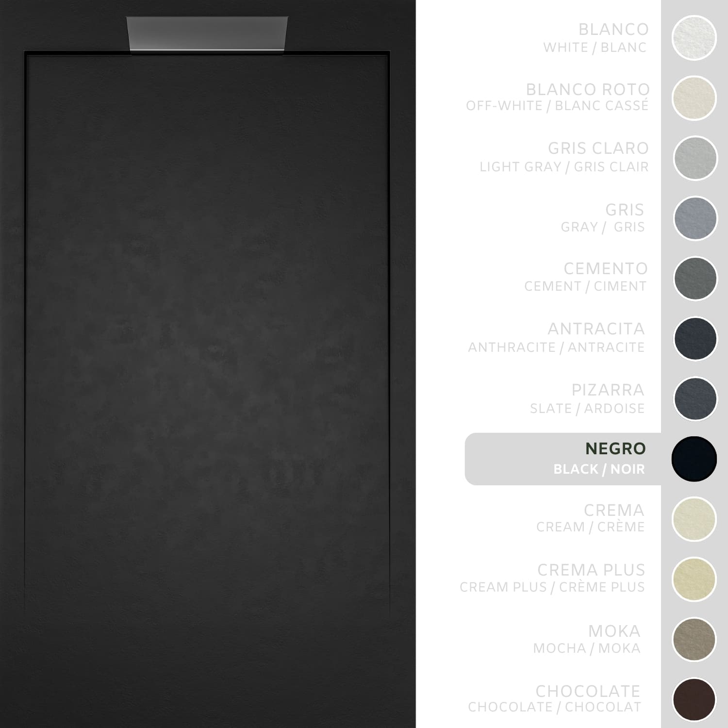 SOULHOME Brodzik prysznicowy– Żywica– Gel Coat– Gładka/Kamienna tekstura – Antypoślizgowy – czarny- 120X70- Niski 3cm– Elegancki