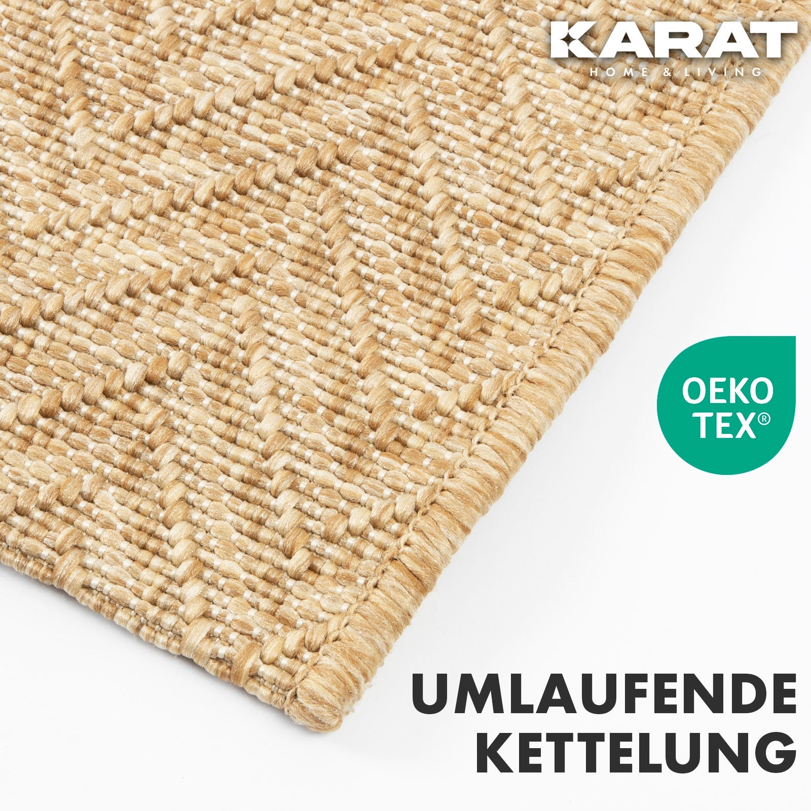 Tapis d'extérieur Pour terrasse et balcon, Cheron Beige, 80 x 150 cm - 5