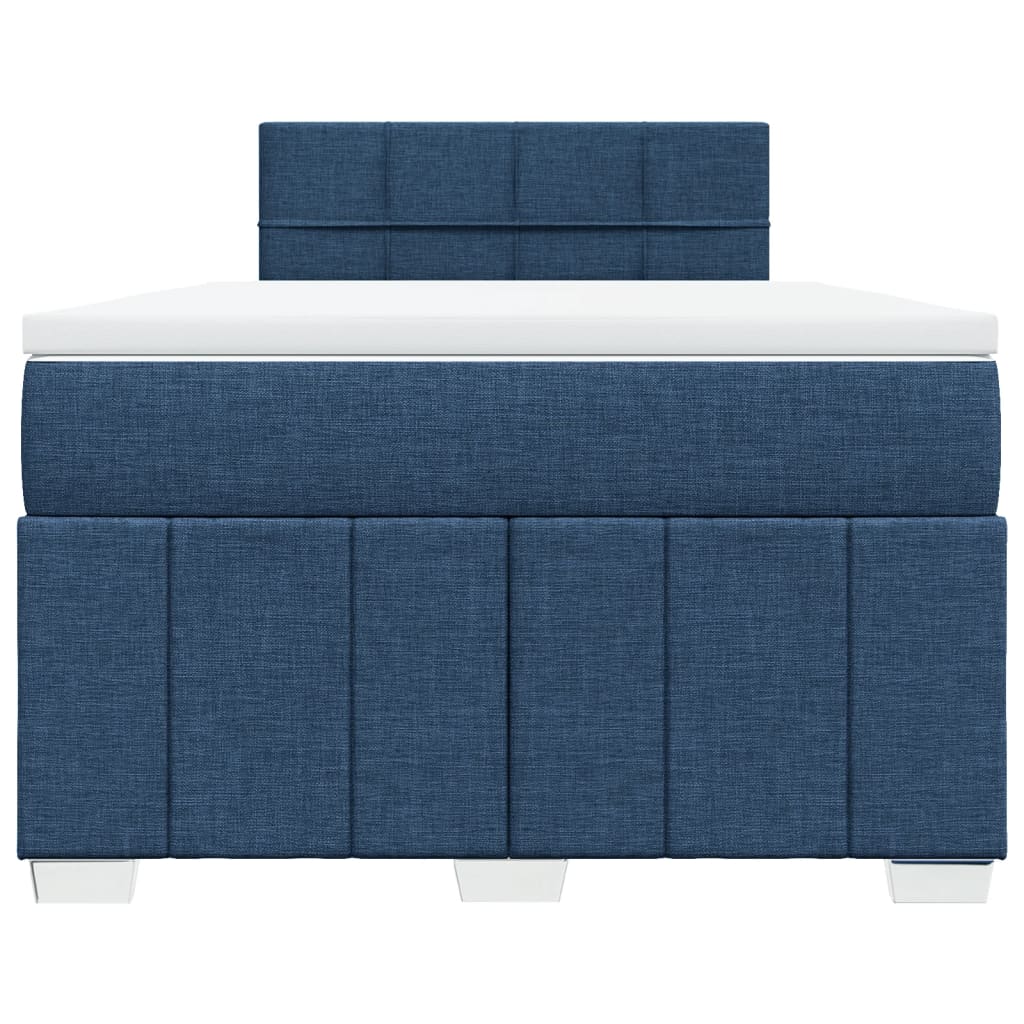Maison Exclusive - Sommier à lattes de lit avec matelas Bleu 120x200 cm Tissu - 6