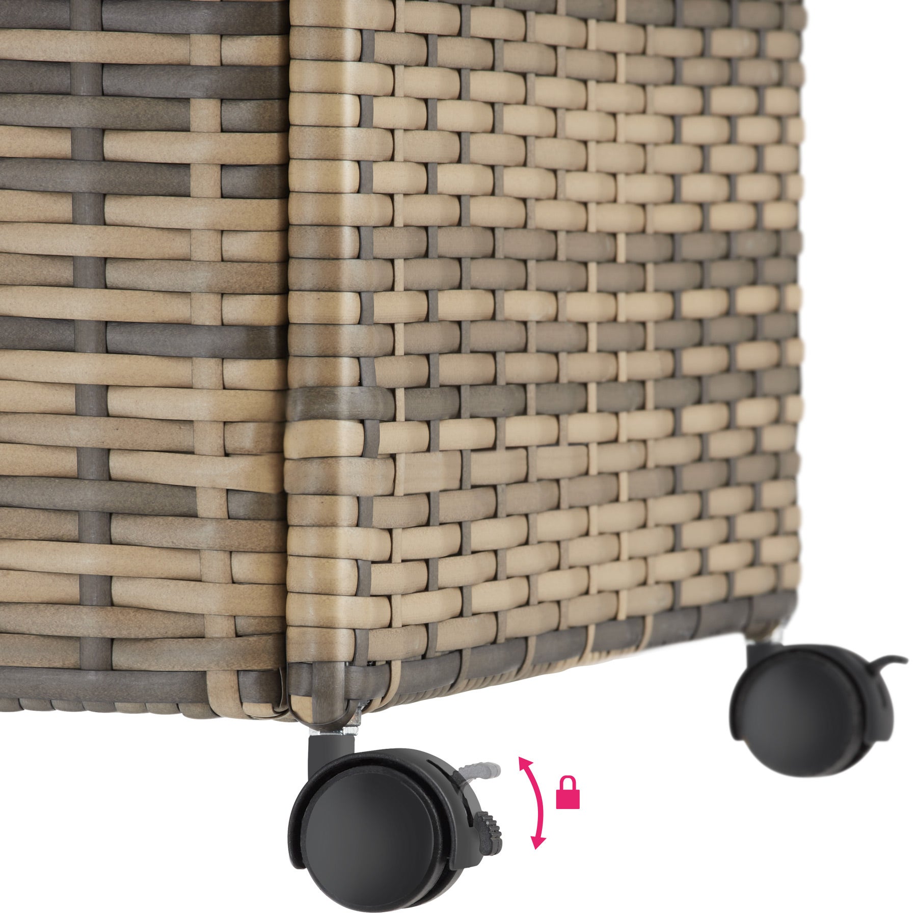 1 BOÎTE DE RANGEMENT en polyrotin et aluminium, 297 litres, roulettes, couvercle vérin, naturel gris foncé TECTAKE - 5